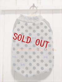 裏起毛　ドットリボン　グレー　*L20*