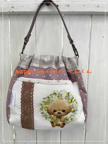 コラボ　マナーポーチ　プードル　ブラウン